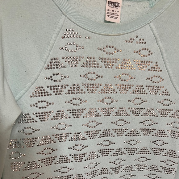 Flawed VS PINK turquoise studded sweatshirt size XS - Picture 4 of 12
